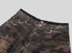 UNDERWATER Double Layer Damage Camo Cargo Denim Shorts | Baggy Jorts