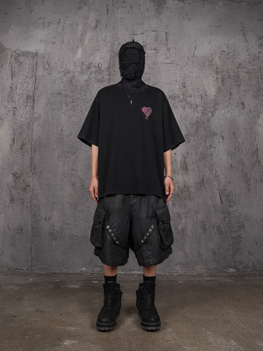 UNDERWATER Wax Bandage Multi Pocket Rivet Work Shorts