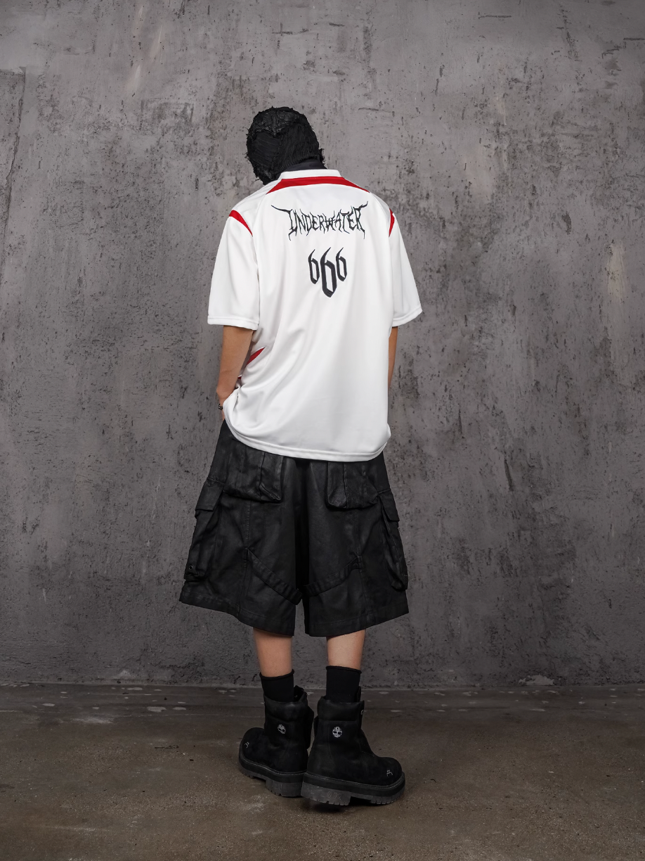 UNDERWATER Wax Bandage Multi Pocket Rivet Work Shorts