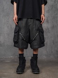 UNDERWATER Wax Bandage Multi Pocket Rivet Work Shorts