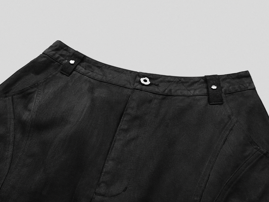 UNDERWATER Wax Bandage Multi Pocket Rivet Work Shorts