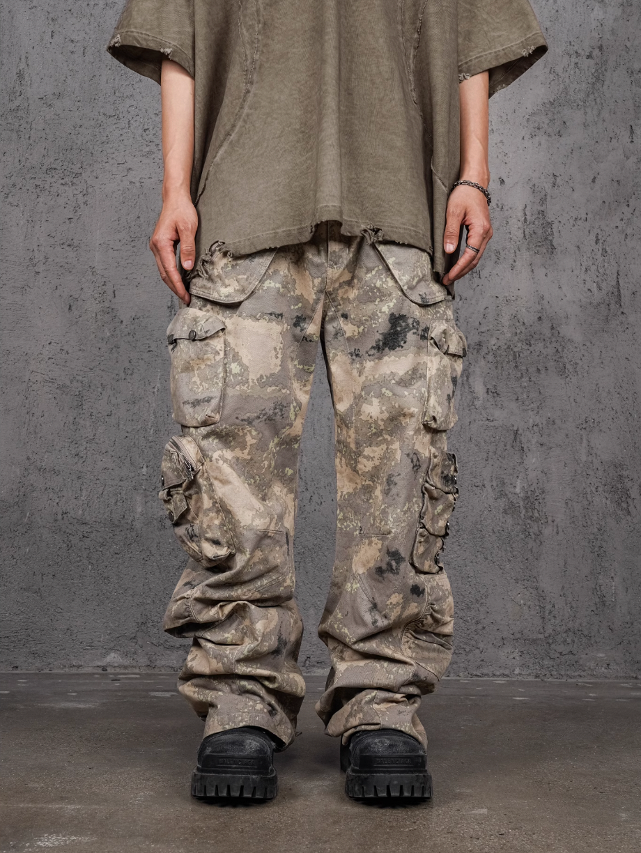 UNDERWATER Desert Camouflage 3D Cut Multi Pocket Work Cargo Pants