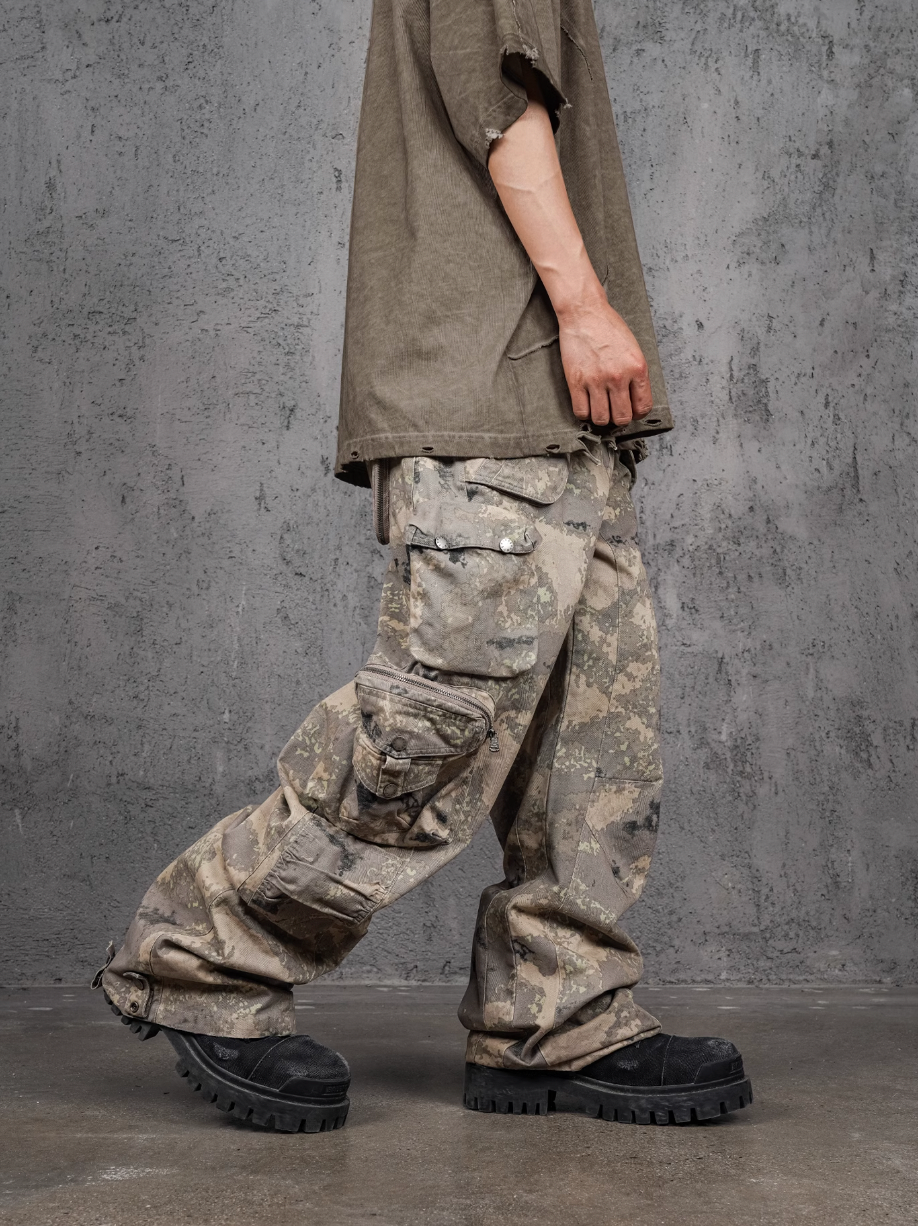 UNDERWATER Desert Camouflage 3D Cut Multi Pocket Work Cargo Pants