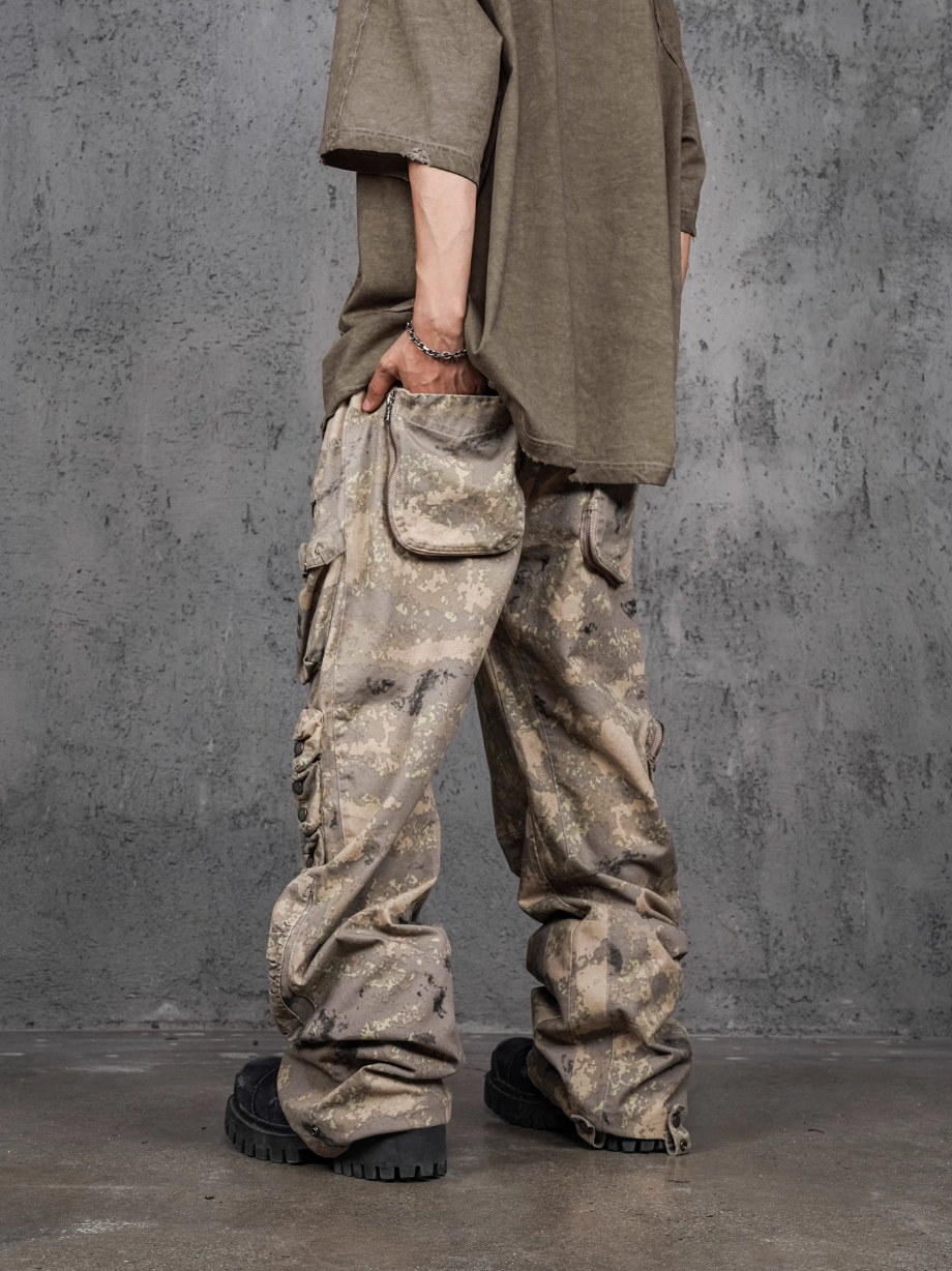 UNDERWATER Desert Camouflage 3D Cut Multi Pocket Work Cargo Pants