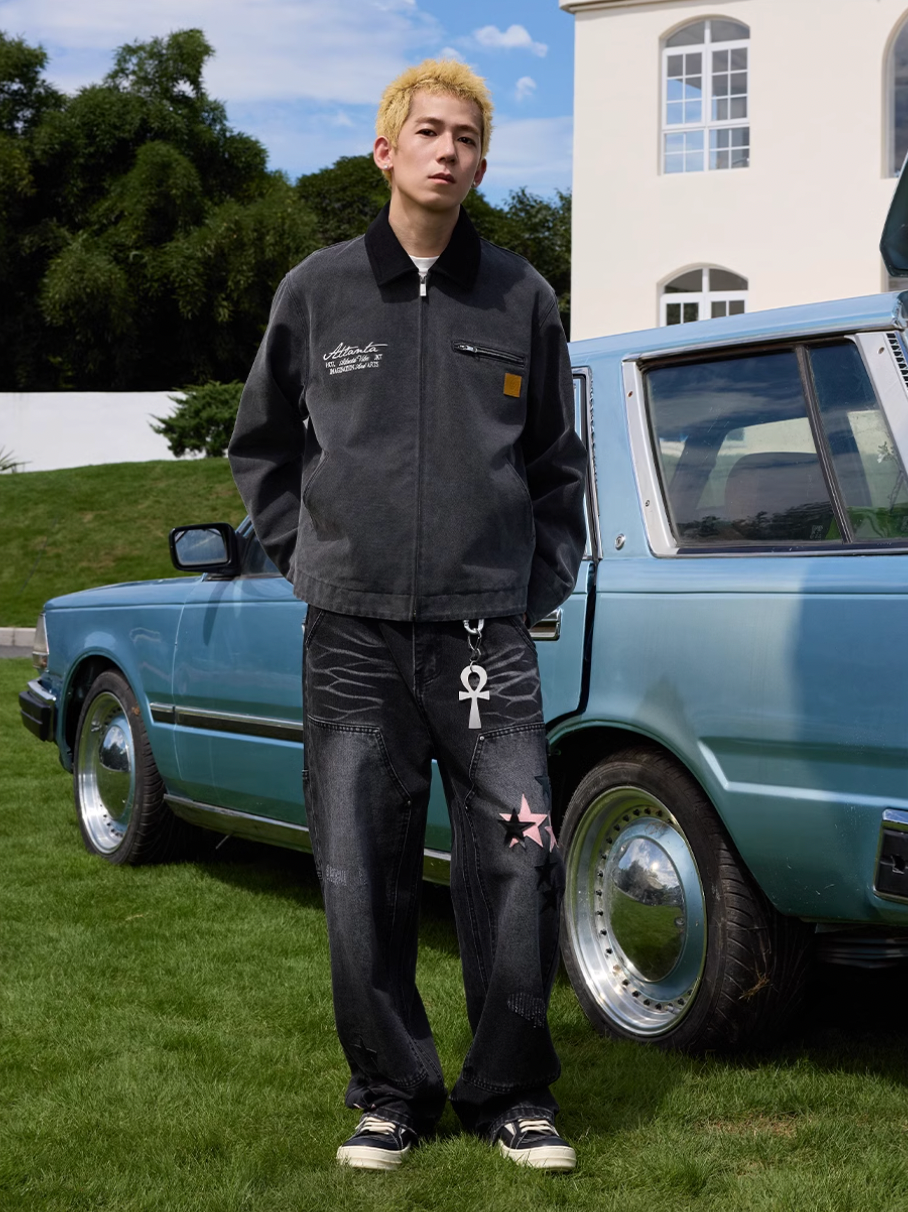 Harsh and Cruel Vintage Handwritten Embroidered Detroit Jacket