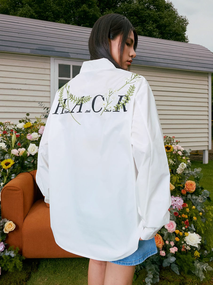 Harsh and Cruel Floral Embroidered Long Sleeve Shirt