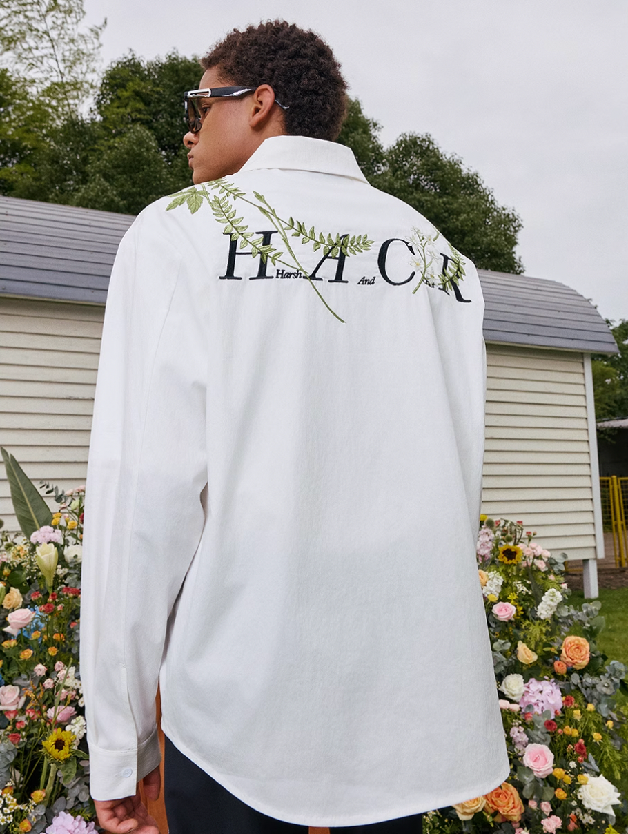 Harsh and Cruel Floral Embroidered Long Sleeve Shirt