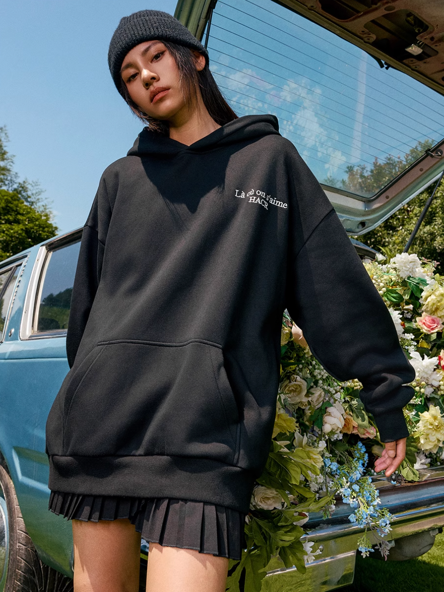 Harsh and Cruel Basic Logo Slogan HACR Embroidered Hoodie
