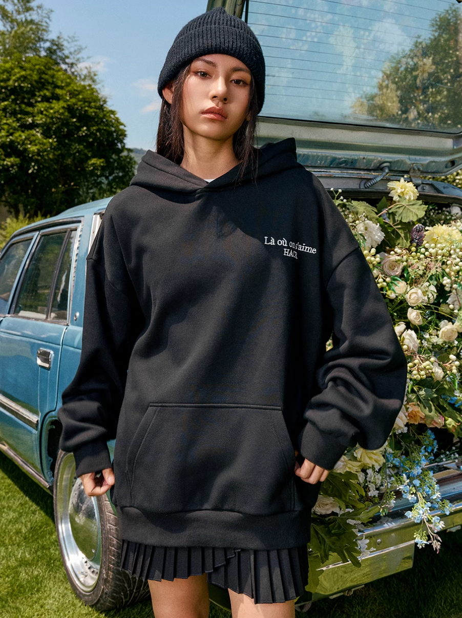 Harsh and Cruel Basic Logo Slogan HACR Embroidered Hoodie