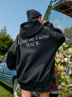Harsh and Cruel Basic Logo Slogan HACR Embroidered Hoodie