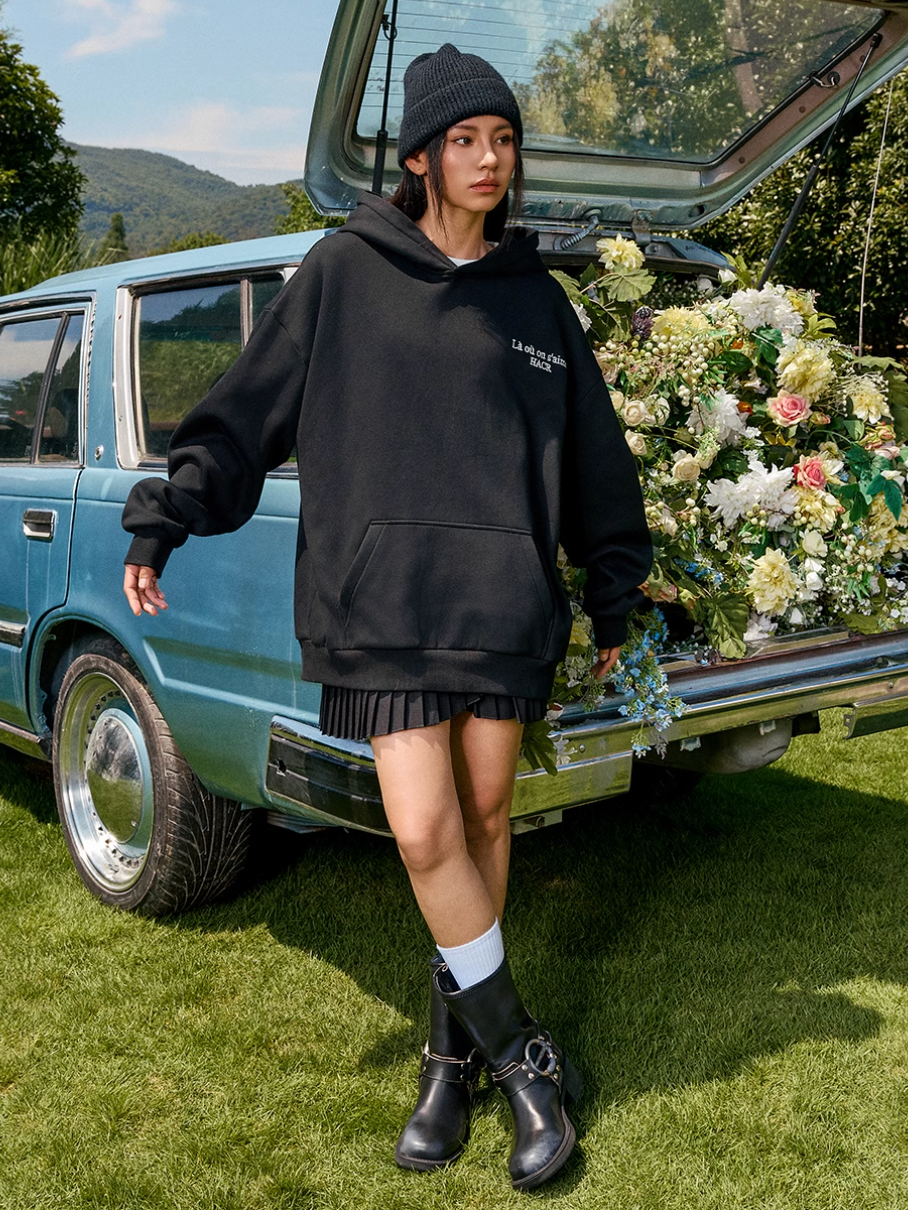 Harsh and Cruel Basic Logo Slogan HACR Embroidered Hoodie