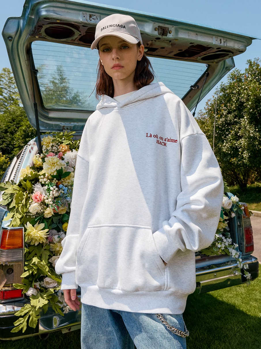 Harsh and Cruel Basic Logo Slogan HACR Embroidered Hoodie
