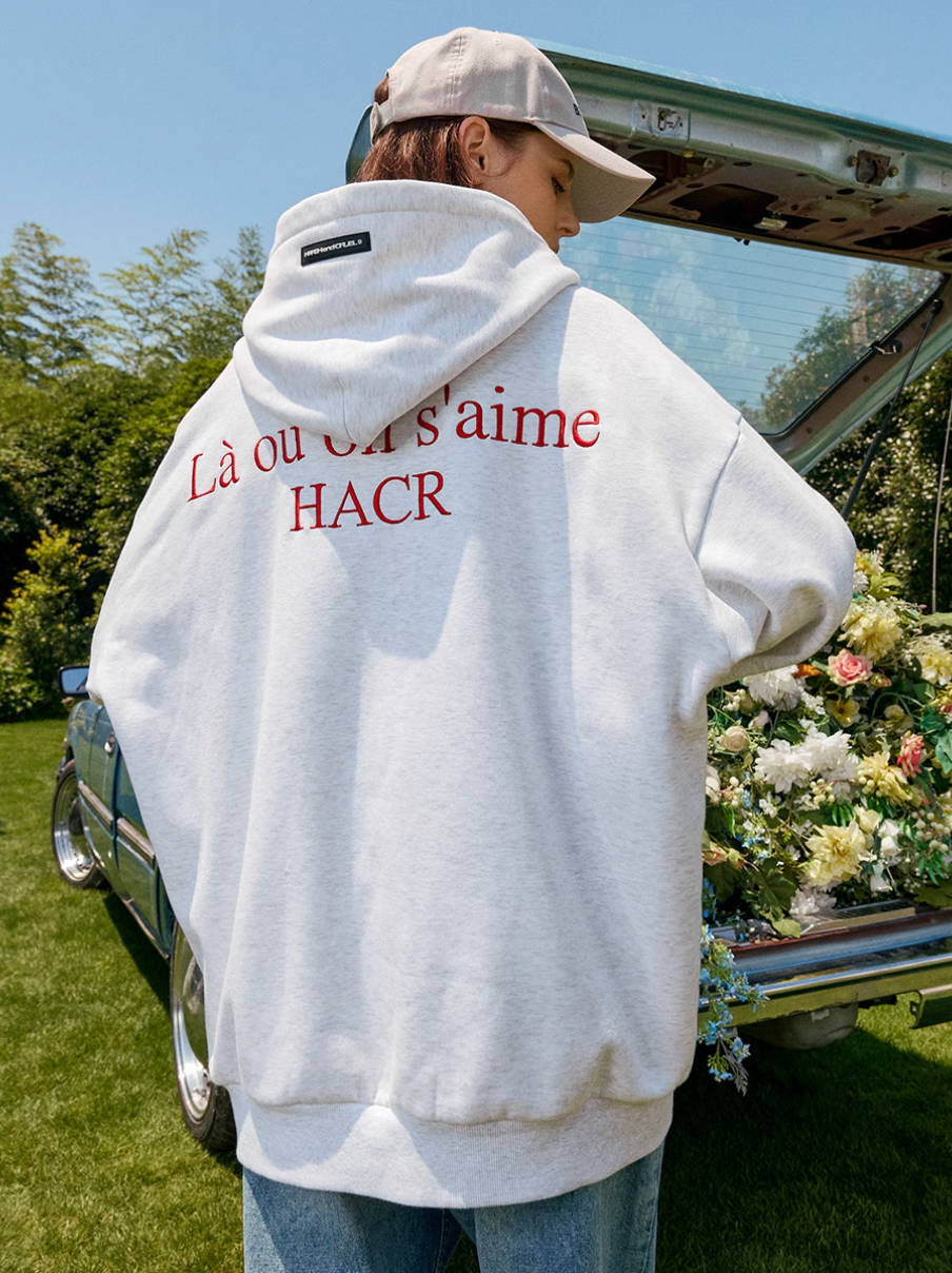 Harsh and Cruel Basic Logo Slogan HACR Embroidered Hoodie