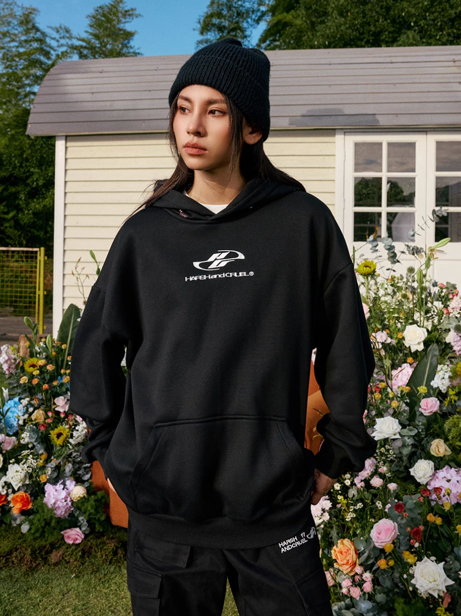 Harsh and Cruel Hood Floral Logo Embroidered Hoodie