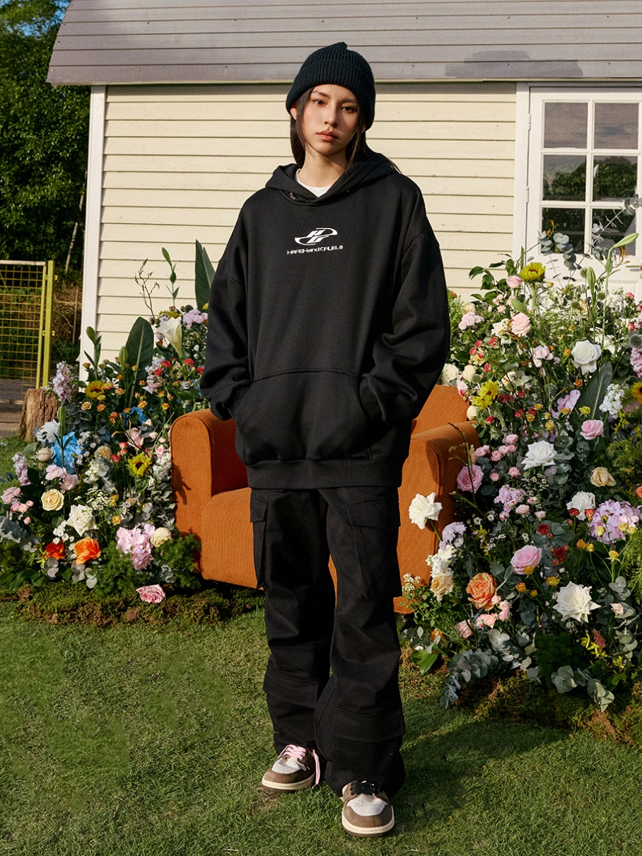 Harsh and Cruel Hood Floral Logo Embroidered Hoodie