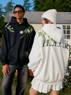 Harsh and Cruel Floral Garland Embroidered HACR Hoodie