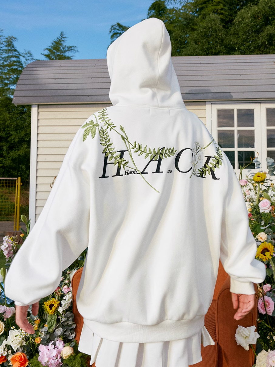 Harsh and Cruel Floral Garland Embroidered HACR Hoodie