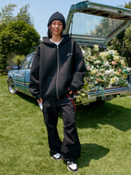 Harsh and Cruel Handwritten Signature Embroidered Zip Hoodie