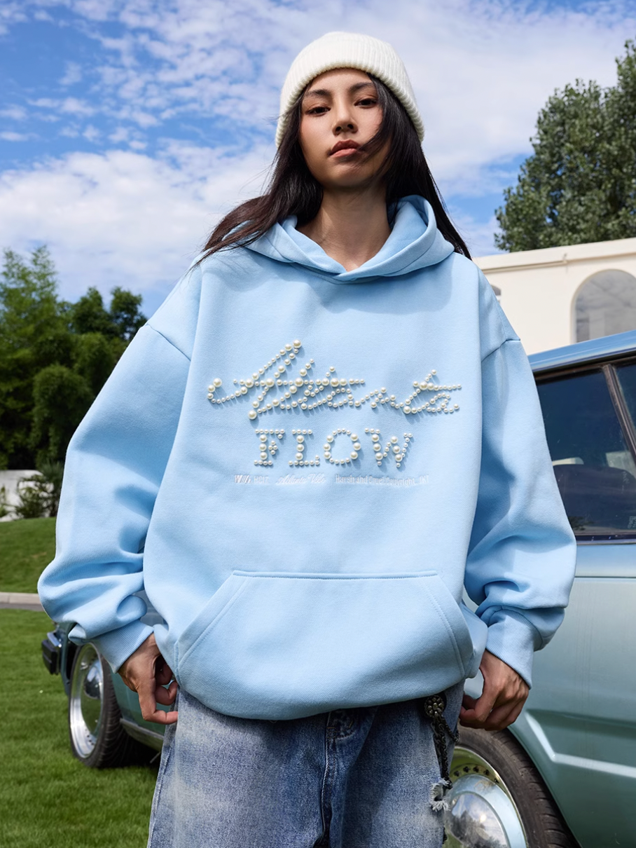 Harsh and Cruel Pearl Embroidery Hoodie