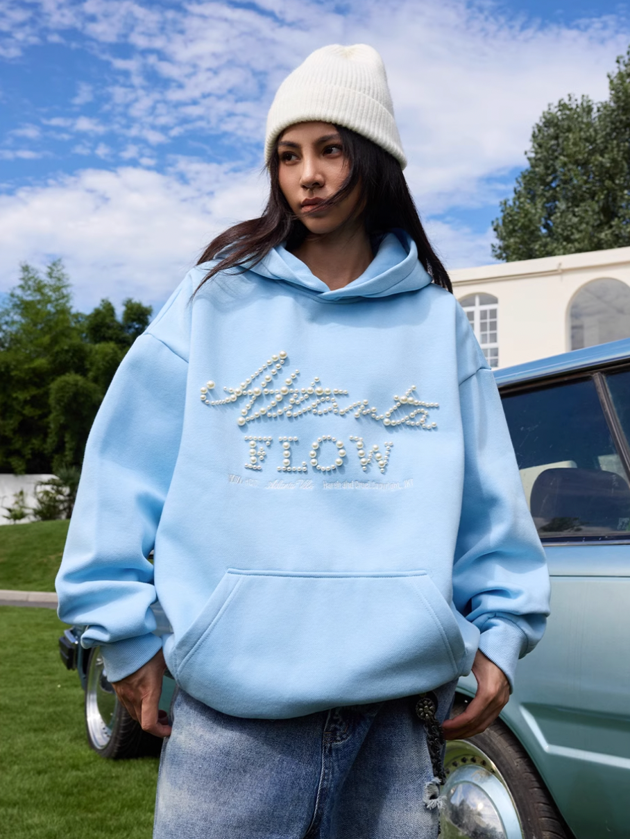 Harsh and Cruel Pearl Embroidery Hoodie