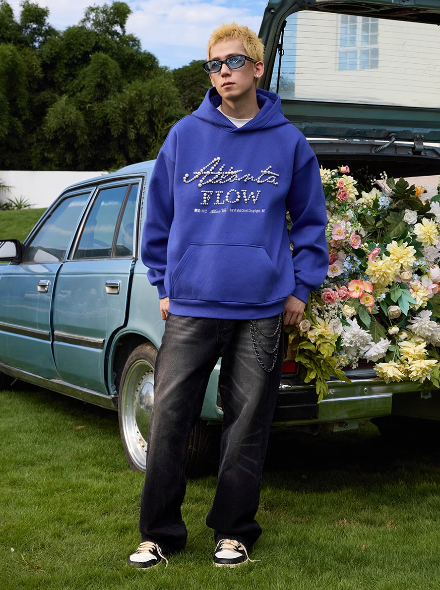 Harsh and Cruel Pearl Embroidery Hoodie