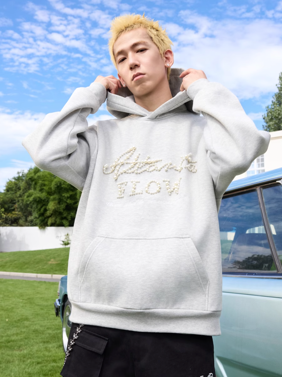 Harsh and Cruel Pearl Embroidery Hoodie