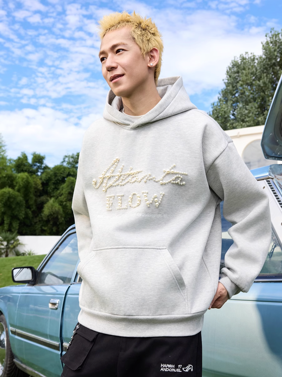 Harsh and Cruel Pearl Embroidery Hoodie