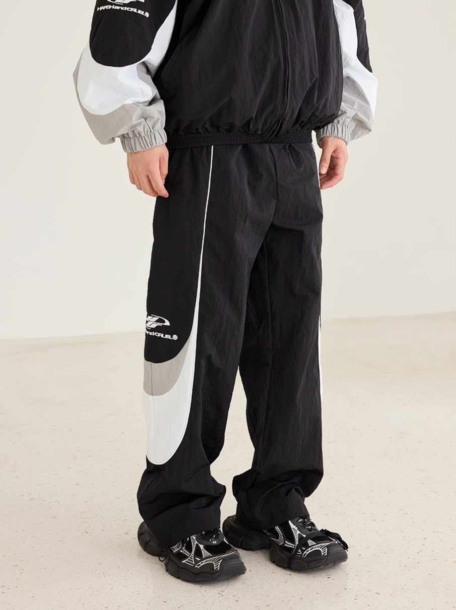 Harsh and Cruel Contrast Color Stitching Logo Track Pants
