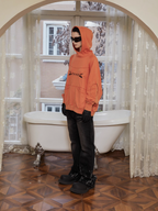 STEEPC Orange Structured Patchwork Hoodie