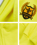 STEEPC Sparkling Fluorescent Yellow Zip Hoodie