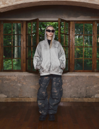 STEEPC Blade Drop Shoulder Dirty Zip Hoodie