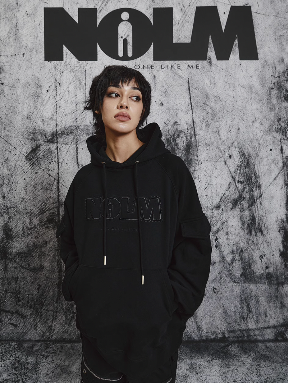 STEEPC NOLM Embroidered Logo Loose Hoodie