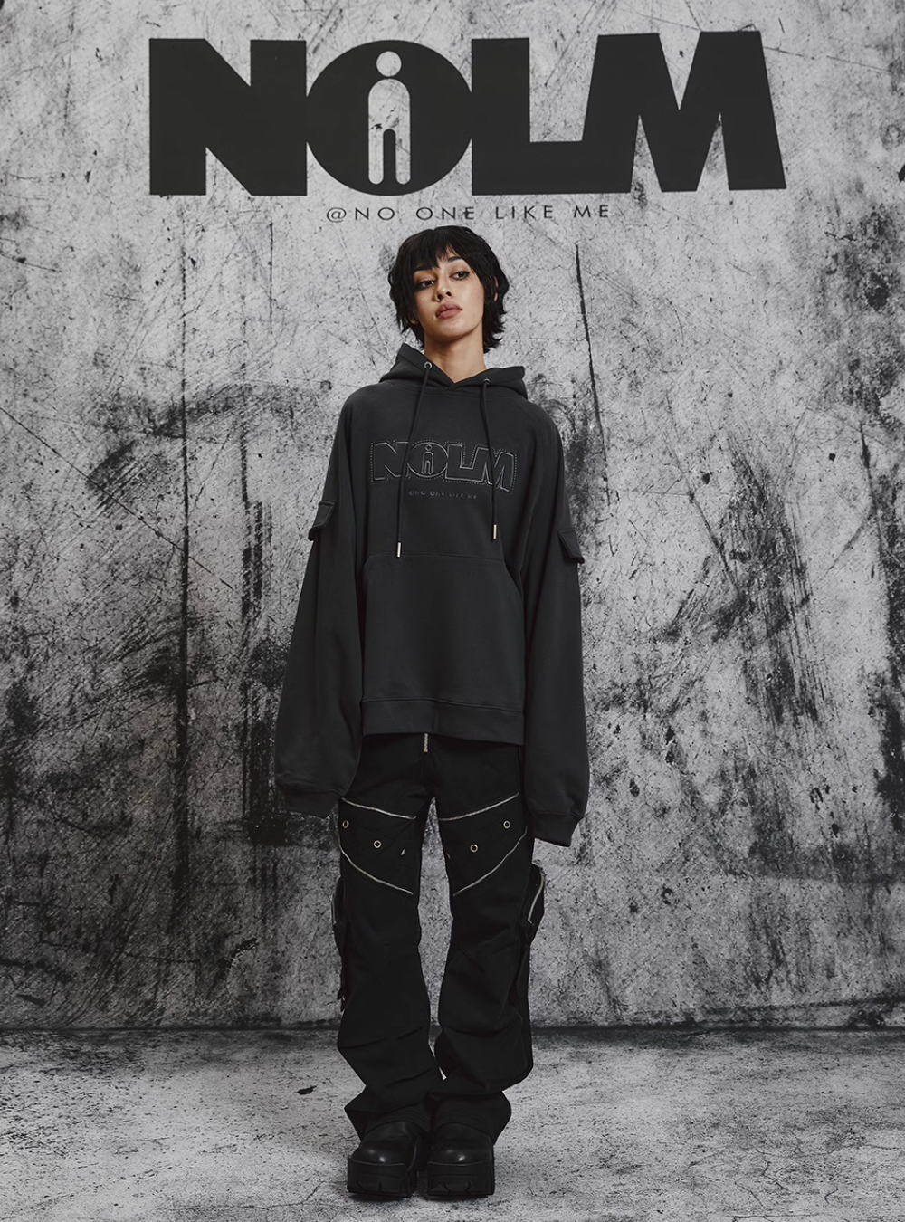 STEEPC NOLM Embroidered Logo Loose Hoodie