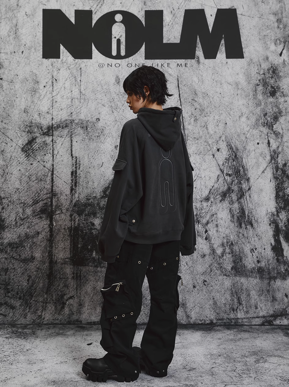 STEEPC NOLM Embroidered Logo Loose Hoodie