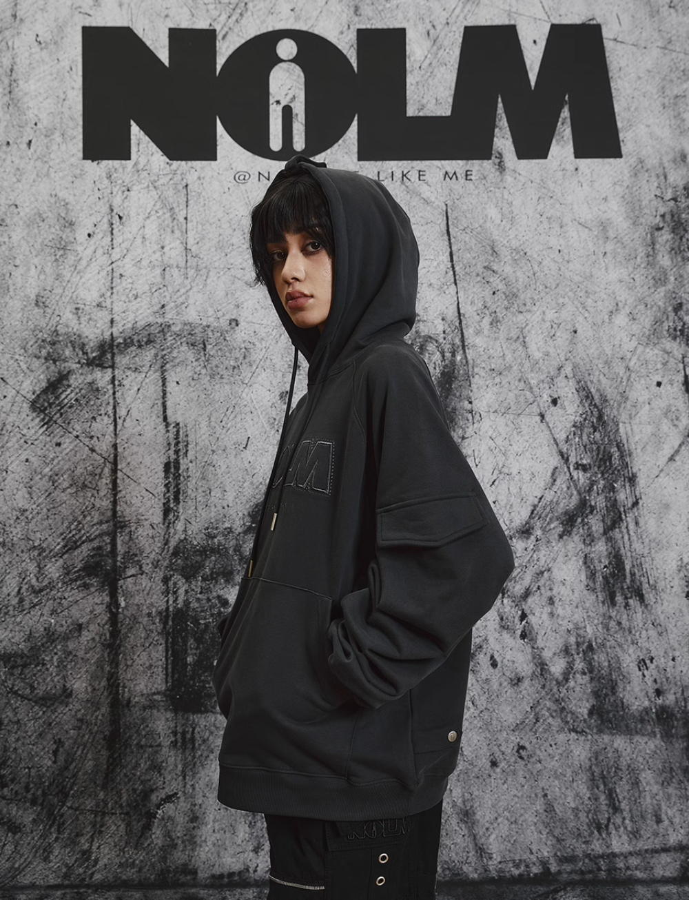 STEEPC NOLM Embroidered Logo Loose Hoodie