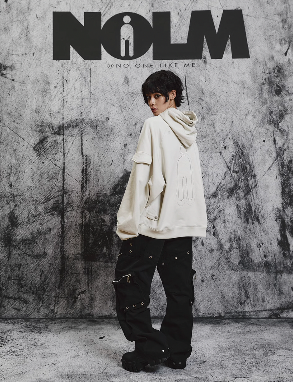 STEEPC NOLM Embroidered Logo Loose Hoodie