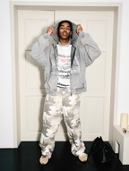 STEEPC Heavy Washed Old Boxy Zip Hoodie