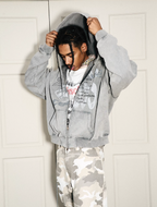 STEEPC Heavy Washed Old Boxy Zip Hoodie