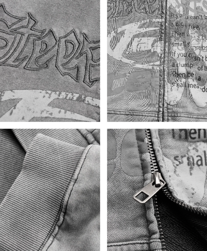 STEEPC Heavy Washed Old Boxy Zip Hoodie
