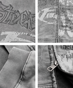 STEEPC Heavy Washed Old Boxy Zip Hoodie