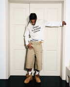 STEEPC Aged Torn Double Waisted Lumberjack Double Knee Baggy Shorts