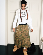 STEEPC Camouflage Distressed Cargo Baggy Shorts
