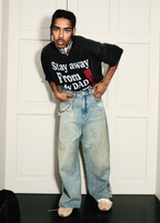 STEEPC Washed Vintage Pockets Deconstructed Baggy Jeans