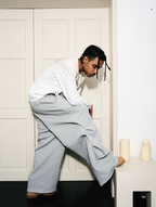 STEEPC Dimensional Cut Pleated Baggy Sweatpants