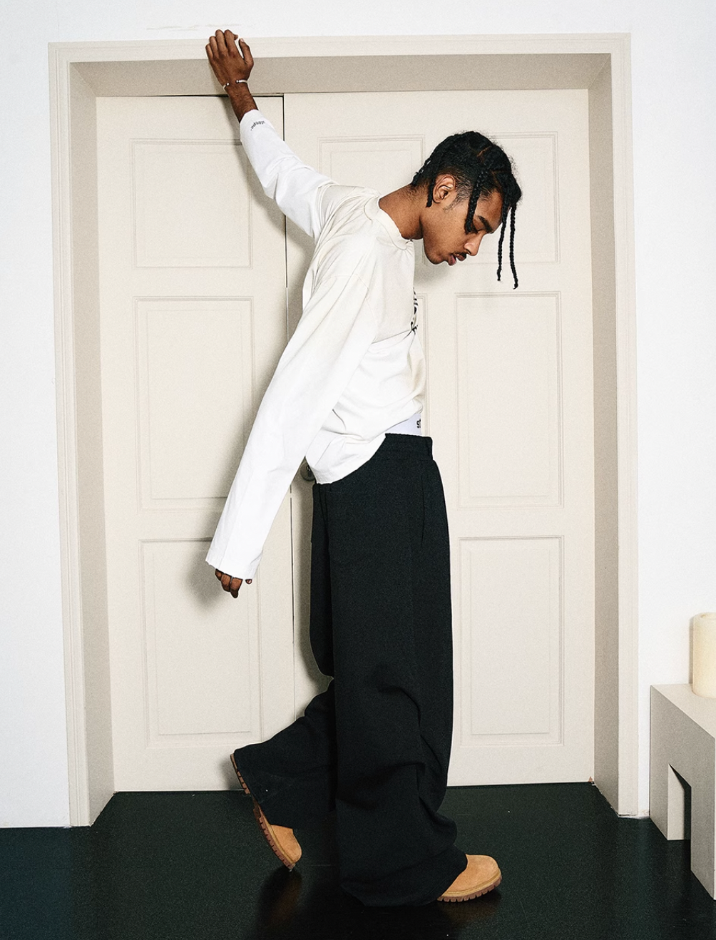 STEEPC Dimensional Cut Pleated Baggy Sweatpants