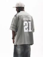 UNTILWERICH Mesh Quilting Embroidered Hockey Jersey