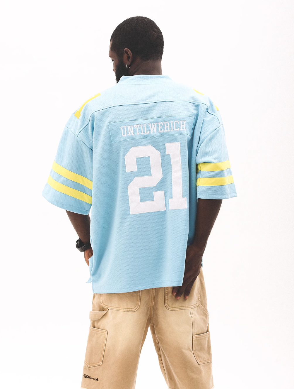 UNTILWERICH Mesh Quilting Embroidered Hockey Jersey