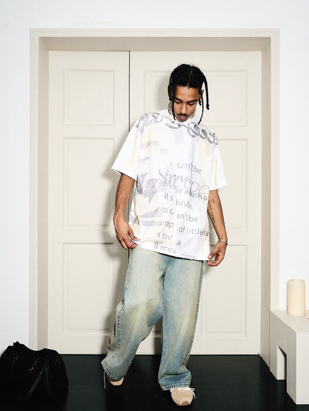STEEPC Aged Spray Washed Blotch Full Print Tee