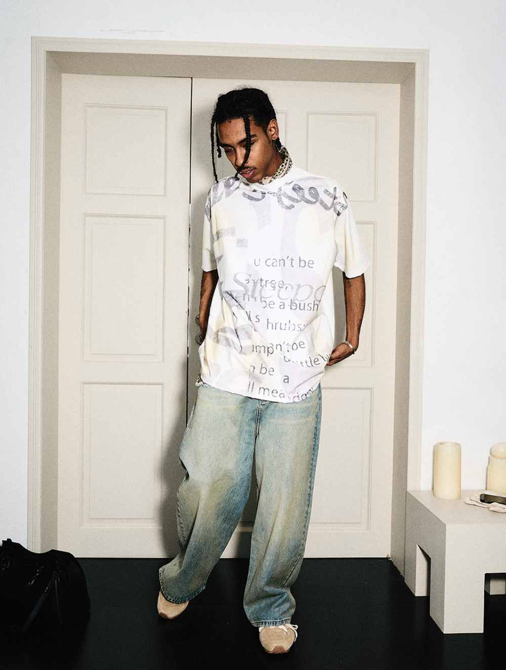 STEEPC Aged Spray Washed Blotch Full Print Tee