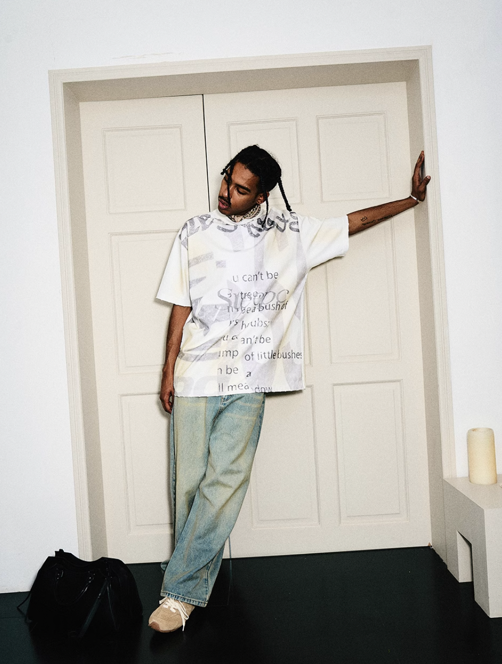 STEEPC Aged Spray Washed Blotch Full Print Tee
